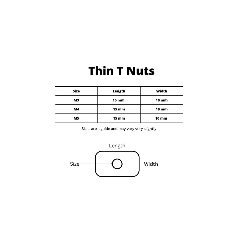OG Secure | Sliding Thin T-Nut 20 Series M3-M5 -