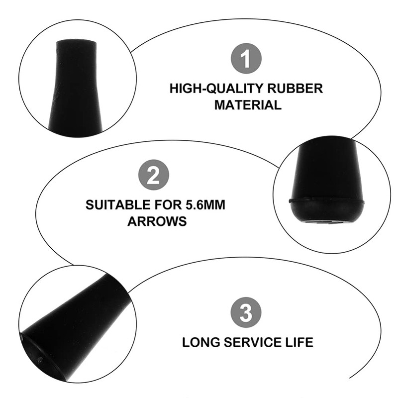 BESPORTBLE Soft Rubber Arrowheads 6 mm Archery Hunting Game Practice