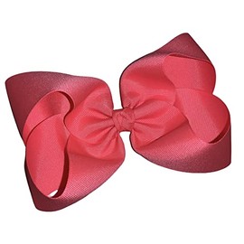 Solid Jumbo Neon Pink Boutique Hair Bow 6" MADE IN USA