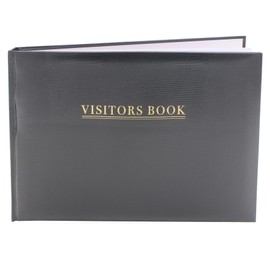 Delux Visitor Book 76 Pages for Business Office Hotels Guest Houses Reception (Black 2334)