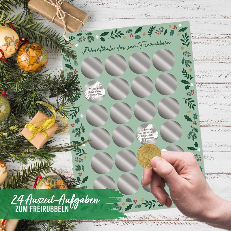 Papierdrachen Advent Calendar with Scratch Fields - Kleine Auszeit -