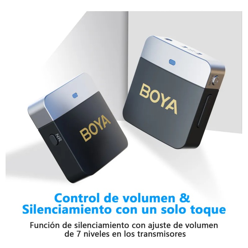 BOYA BY-M1V2 Micrófono Lavalier Inalámbrico de Doble Canal Cancelación de