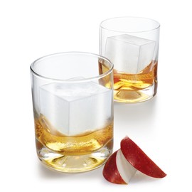 ZOKU Silicone Cube Ice Molds, Set of 2 Stackable Square-Shaped Ice Molds, Keep Drinks Colder Longer with Less Dilution, Easy-Release, BPA and Phthalate-Free, Slate Blue