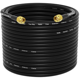 YOTENKO RG58 Coaxial Cable 100FT SMA Male to Male Cable, SMA Male Adapter Antenna Cable Extension, 50 ohm Coax Low Loss for LAN RTL SDR Dongle ADS-B GPS Receiver
