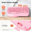 Wireless Ergonomic Keyboard with Wave Keys and Wrist Rest -