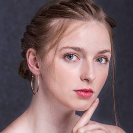 Rose Gold Hoop Earrings for Women, Fashion Round Lightweight Hoops Earrings Gift White Gold Rose Gold Plated 40mm - 50mm - 60mm, Rose Gold Brass