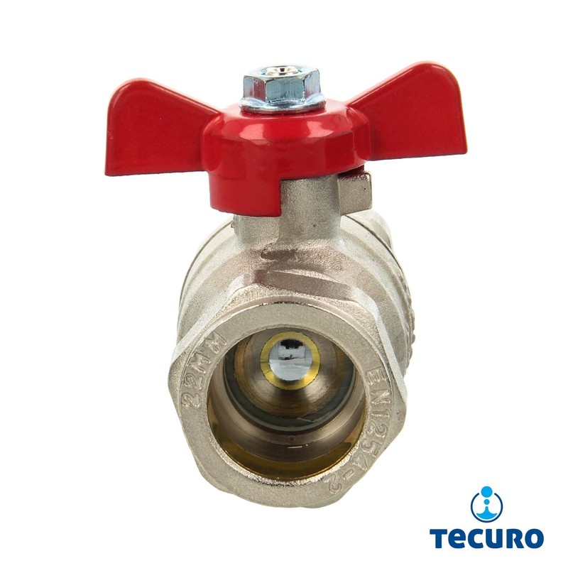 tecuro Ball Valve Diameter 22 mm with Compression Fitting for