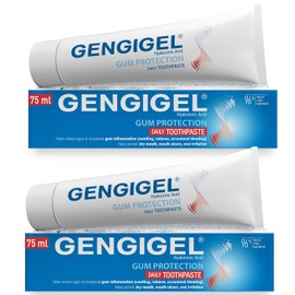 Gengigel Gum Protection Toothpaste 75ml (Pack of 2) – Hyaluronic Acid Toothpaste for Gum Repair, Gum Disease Care & Mouth Ulcer Support, Daily Oral Care for Healthy Gums