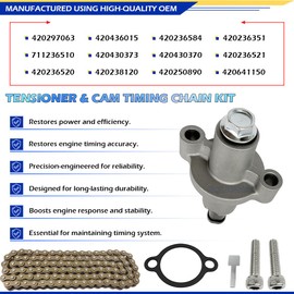 GOLKNHA Tensioner & Cam Timing Chain Kit Compatible with Yamaha TW200 TTR250 MOTO-4 250 Big Bear 250 BearTrack 250 Timberwolf 250 OEM#3GC-12210-10-00 4FM-12213-00-00