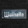 Viking Nordic Style Metal Sign with Saying Welcome to Valhalla