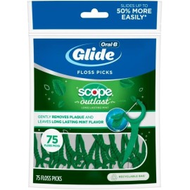 Glide Complete Floss Picks Dental Floss Picks Scope Outlast 75-ct Toothpicks ...
