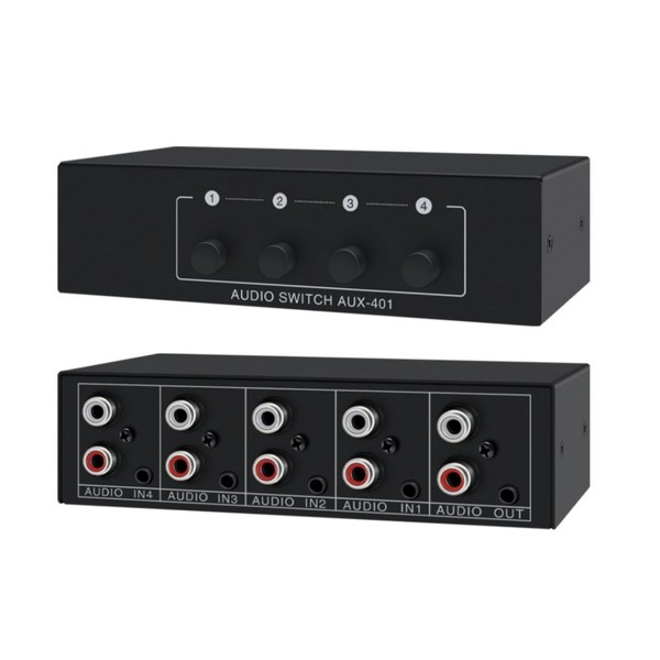 3.5mm Aux RCA L/R Bi-Directional Audio Switch Selector, 4 in