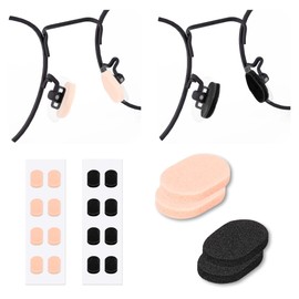 Soft Foam Nose Pads Self Adhesive Non-Slip Eyeglass Nose Pads, Thick Nosepads for Eyeglasses Sunglasses Glasses,8 Pairs,1.5MM Black and Nude