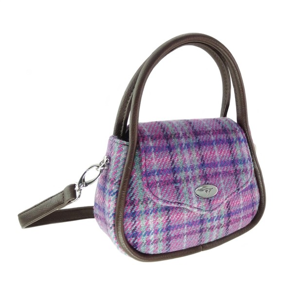Glen Appin Harris Tweed Buchan Round Mini Handbag With Detachable
