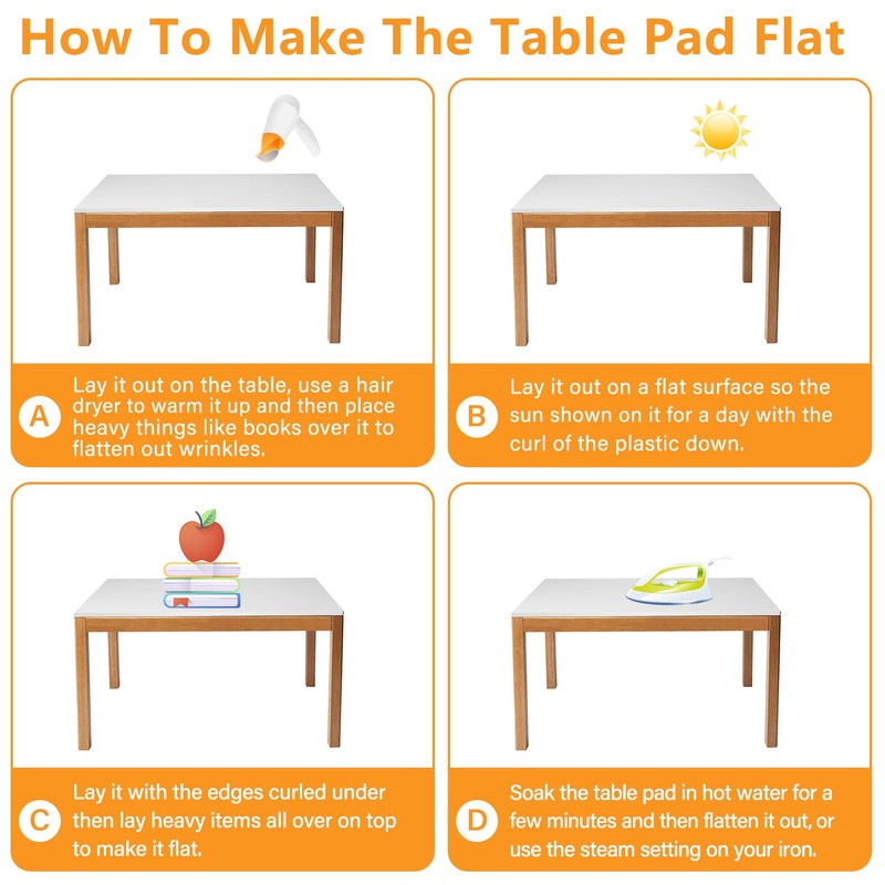 VeeCano 36X60 Inch Clear Plastic Table Cover Protector Pad Transparent