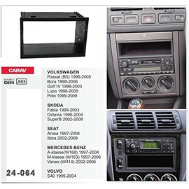 CARAV 24-064 2-DIN car head unit fascia facia installation dash kit for BENZ A-Klasse(W168) 1997-2004; M-Klasse (W163) 1997-2006; Vaneo (W414) 2002-2006 / Passat (B5) 1996-2005; Bora 1998-2006; Golf IV 1998-2003; Lupo 1998-2005; Polo 1999-2009 / Fabia 19