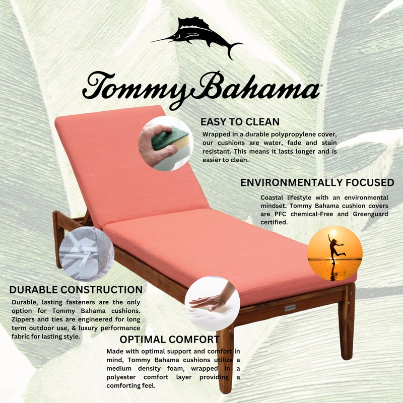 Tommy Bahama Chaise Cushion, 26" X 82" X 2.5", Bamboo