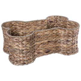 Bone Dry Pet Storage Collection, Bone Shape Hyacinth Toy Basket, Natural, Small