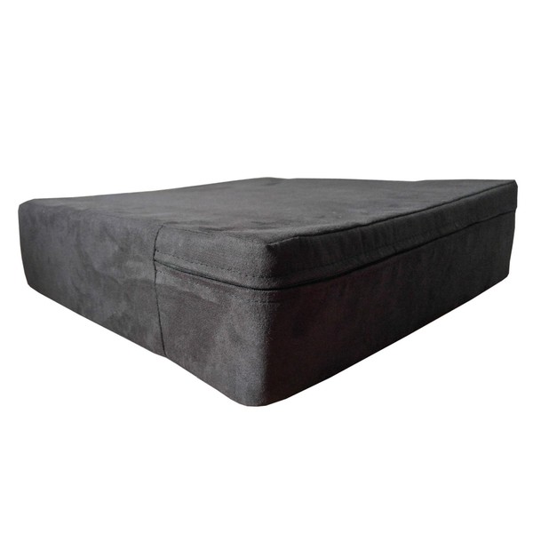 Kissen & more Orthopaedic Chair Cushion 40 x 40 x 10 cm Gel Foam Seat Cushion for Back and Coccyx Pain for Chair, Car, Bench, Wheelchair. Booster Seat Black with Microfibre Cover