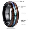 VAKKI Black Tungsten Carbide Ring for Men, Women Created-Opal and