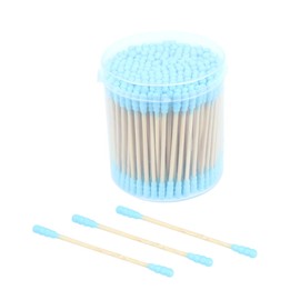 MERRYHAPY Cotton Swabs Set of 200 Double-sided for Care Safe Convenient Storage Box Color