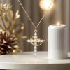 Upgraded Crown Cross Necklace for Mothers Day, Gifts for Mom