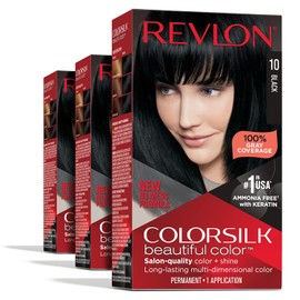 Revlon Colorsilk Beautiful Color, Black, 3 Count