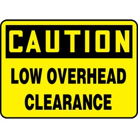 Accuform "Caution Low Overhead Clearance" Safety Sign, Accu-Shield™, 7 x 10 Inches (MEQM617XP)