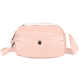 Lancry Cross Body Bag Women,Nylon Lightweight Crossbody Bags for Women Women's Cross-Body Bags Multi-Pocket Casual over Shoulder Bag with Adjustable Shoulder Strap (Pink)