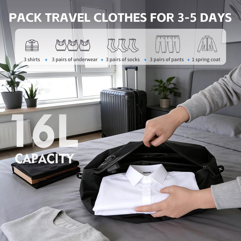 Vacuum Bags for Travel, One-Touch Vacuum Storage Bags, Waterproof Compression