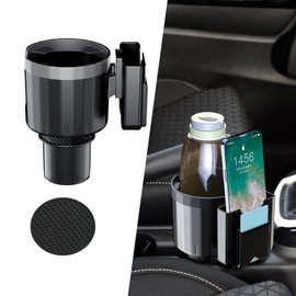 Kutyun Car Cup Holder Expander, Cup Holder Insert, Cup Holder Extender Adapter for Car with Expandable Base, Interior Accessories Car Drink Holder Expander Compatible with 14-46 oz Bottles