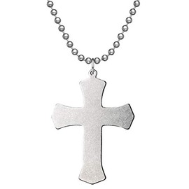 GI JEWELRY® Warrior Cross for Men and Women with Stainless Steel Beaded Dog Tag Chain and Pendant - Genuine U.S. Military Issue