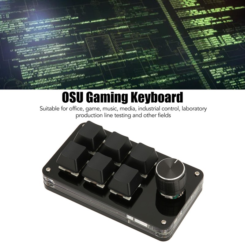 6 Key Mini Keypad with Knob USB DIY Programmable Keyboard