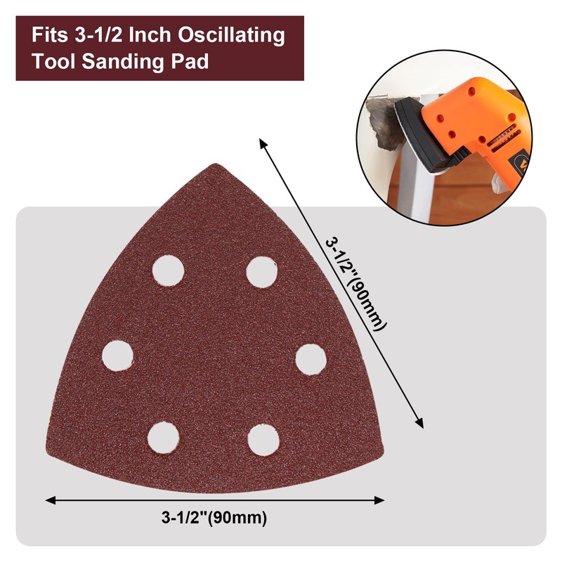 SWZHAI 120 Pcs Triangle Sanding Pads, 80 Grits Detail Sander