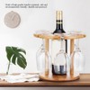 Bamboo Wine Glass Rack Holder Cup Hanging Shelf Organizer for