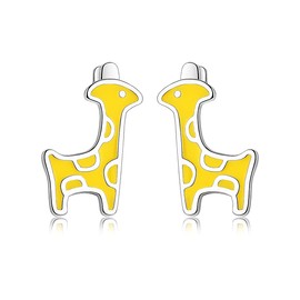 Giraffe Earrings Hypoallergenic 925 Sterling Silver Animal Stud Earrings Jewelry Birthday Gifts for Women