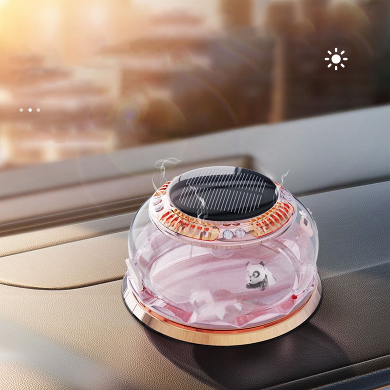 Car Perfume Decoration Solar Powered Rotating Aromatherapy Diffuser Ornament for