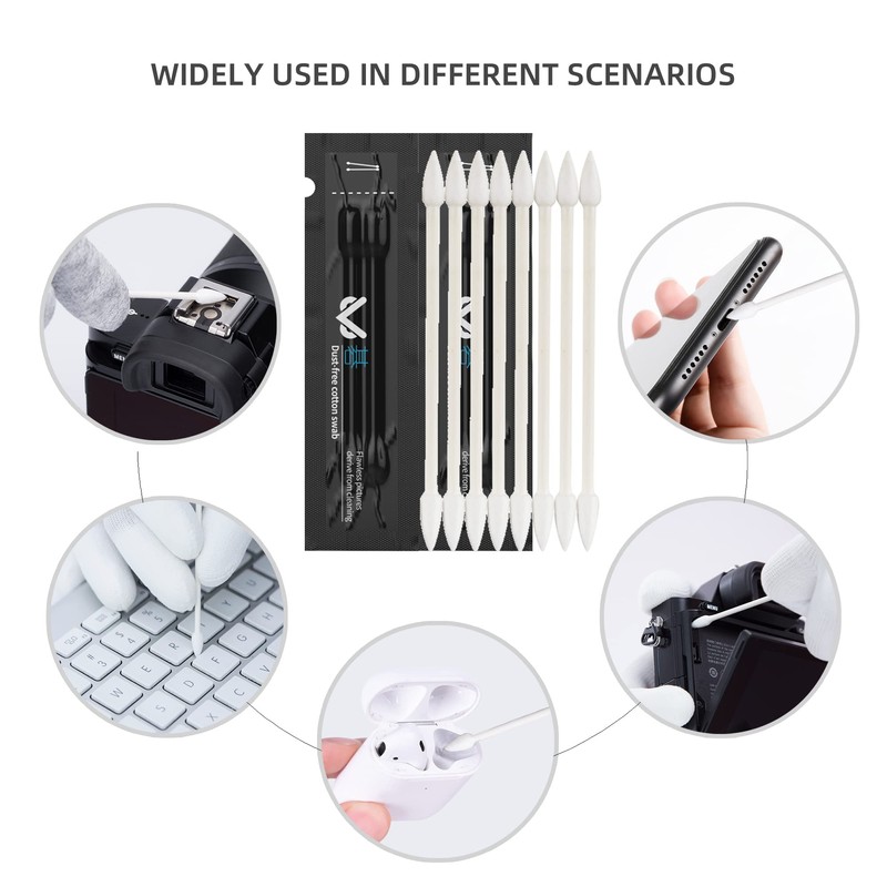 VSGO V-R01E Dust Free Cotton Buds with Paper Sticks, Vacuum