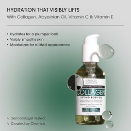 Advanced moisturizing collagen oil for body and after shower |Anti-Aging Oil for Women and Men Helps Smooth Appearance of Crepe Skin Wrinkles 3.8 Fl Oz Vitamin C Brightening / 바디 앤 애프터 샤워를 위한 고급 보습 콜라겐 오일 | 여성 및 남성용 안티에이징 오일이 크레페 피부 주름의 부드러운 외관을 도와줍니다 3.8 Fl Oz Vitamin C Brightening