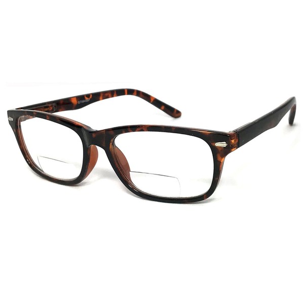 VeryHobby Retro Rectangular Frame Mens Womens Clear Lens Bifocal Reading