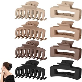 8 Pinzas Grandes para Cabello,Pinzas para Cabello Mate,Multicolor