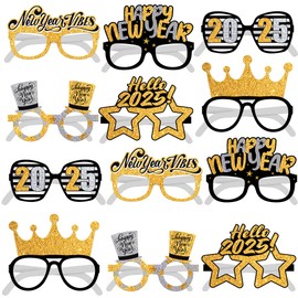 KatchOn, New Years Eve 2025 Glasses - Pack of 12 | New Years Eve Glasses 2025, New Years Eve Party Supplies 2025 | Happy New Year 2025 Sunglasses, Happy New Years Decorations 2025 | NYE Decorations