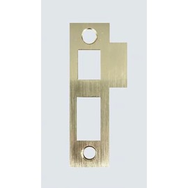 3-1/4" Brushed Brass Door Strike Plate Latch for Mortise, Vintage, Solid Brass, Striker, Keeper, Replacement for 82mm/3.25"