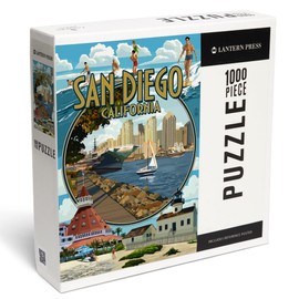 Lantern Press 1000 Piece Jigsaw Puzzle, San Diego, California, Montage