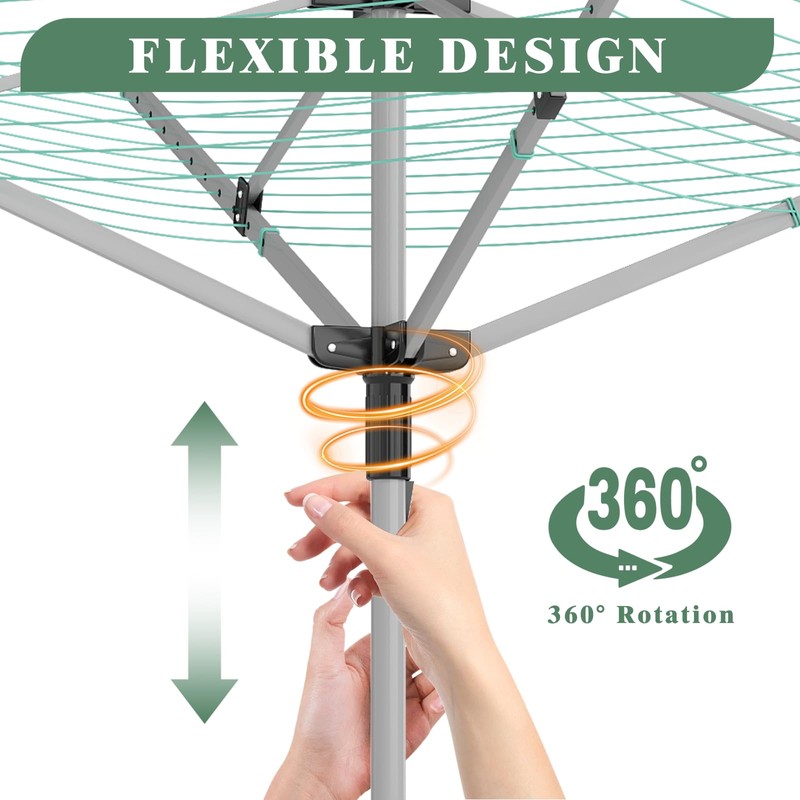 FWTRMRC Outdoor Umbrella Drying Rack 165 Feet Umbrella Clothesline with