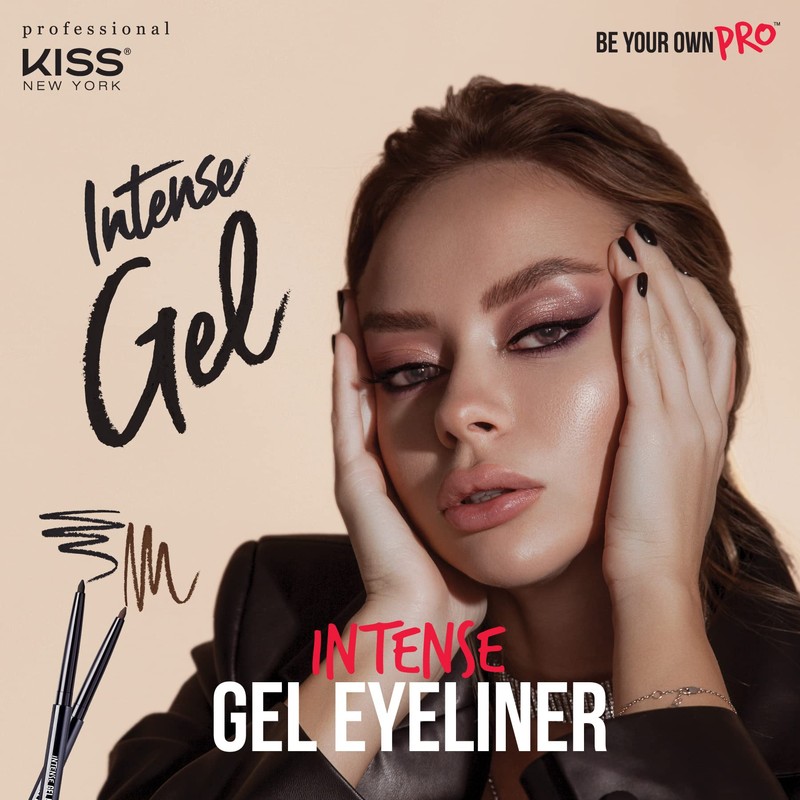KISS New York Pro Intense Gel Eyeliner with Built-in Sharpener,