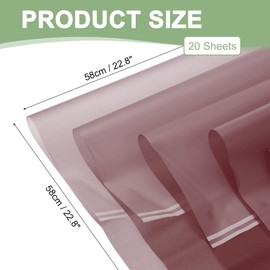 PATIKIL Flower Gift Wrapping Paper, 20 Sheets Waterproof Bouquet Paper Wrap Florist Supplies Packaging Floral Papers for Wedding DIY Craft Valentine Mother's Day, Dark Red