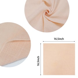 Cotton Linen Cloth Napkins Set of 6 Dinner Kitchen Napkins Bulk 17" x 17" Thick Table Reusable Washable Napkins for Dinner Wedding and Parties (6, Apricot)