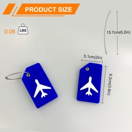 Mziart 2 Pack Silicone Luggage Tags for Suitcases Travel Bag Tags for Luggage, Baggage Suitcase Tags with Privacy Name ID Card (Blue)