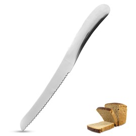 US Office Elements Stainless Steel Bread Knife – Best Bread Knife for Homemade Bread, Sourdough, Baquette Bread| Precision Bread Cutter & Serrated Kitchen Knife Blade